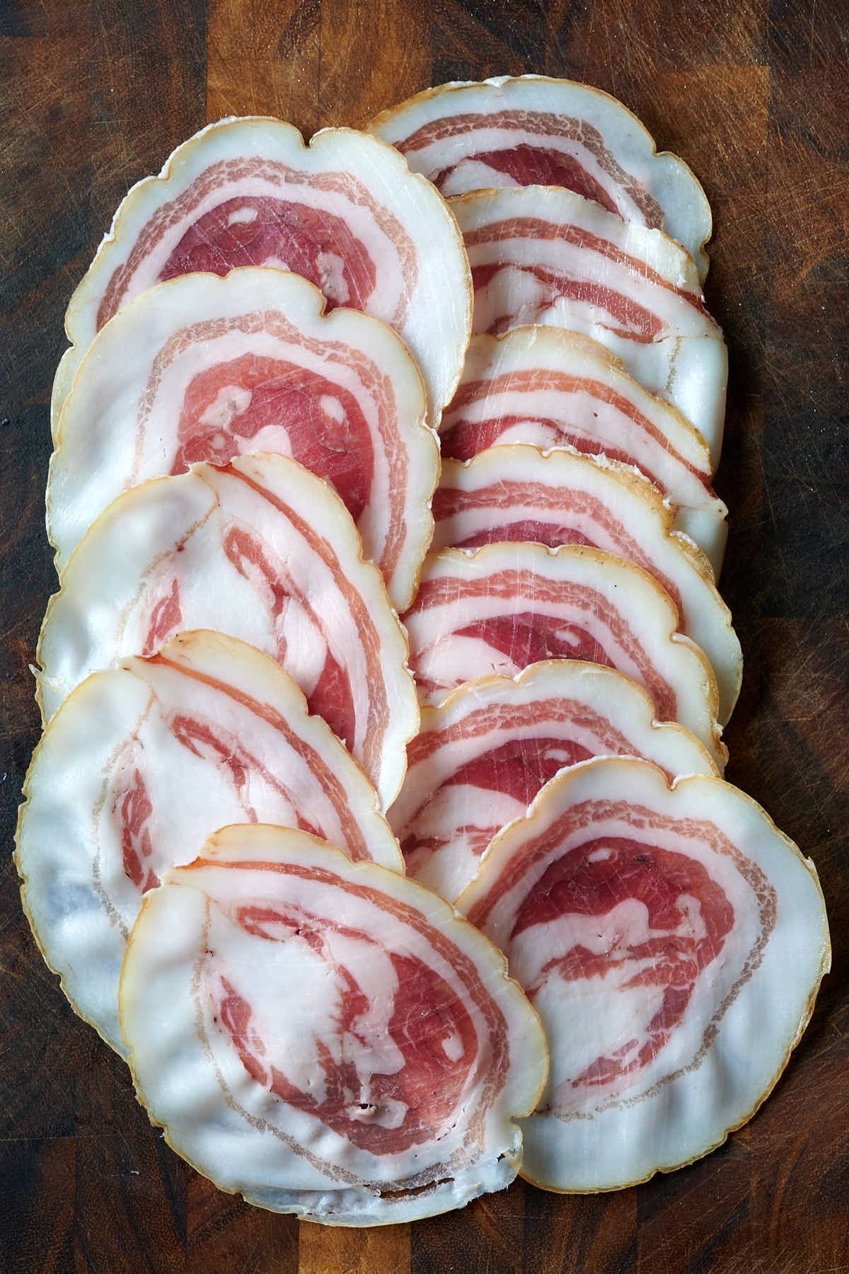Artisan rolled bacon from Irpinia